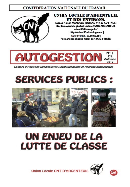 [Argenteuil] Revue Autogestion : les Services publics - CNT (Communiqué de presse)