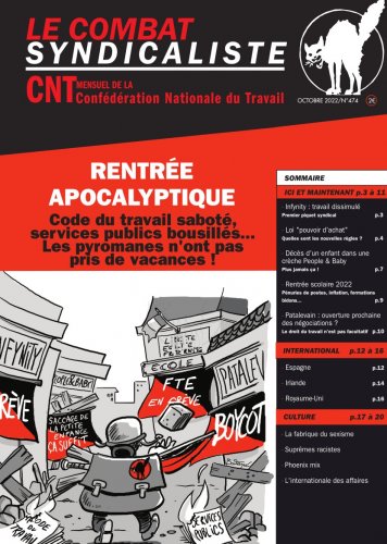 Combat syndicaliste n°474 - Octobre 2022
