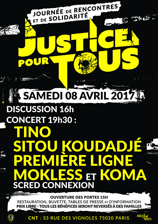 Justice pour tous - discussions/concert