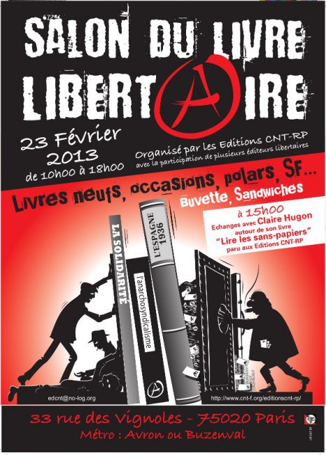 Affiche du slaon du livre libertaire du 23 février 2013